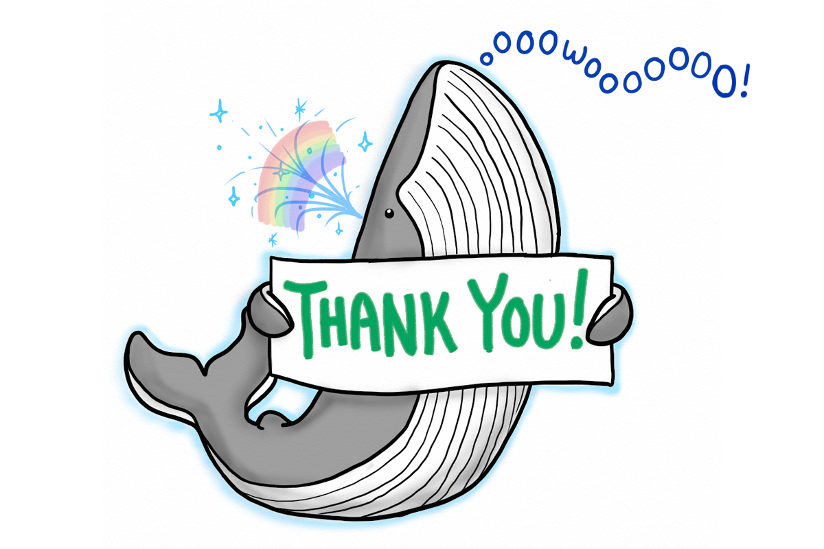Humphrey the Whale says thanks